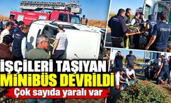 İşçileri taşıyan minibüs devrildi: Çok sayıda yaralı var