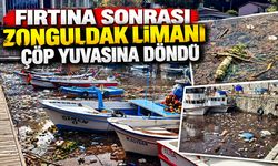 Fırtına sonrası Zonguldak Limanı çöp yuvasına döndü