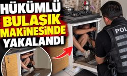 Polis eve girdi, aranan hükümlüyü bulaşık makinesinde buldu