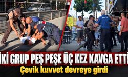 Polis merkezinin önünde tekme ve yumruklar havada uçuştu