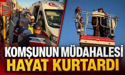 Balkonda tehlikeli anlar: Alt kattaki komşu kurtardı