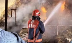 Samanlık alev alev yandı, 4 kişi dumandan etkilendi