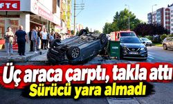 Otomobil önce araca, sonra motosiklet ve cipe çarptı
