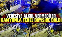 Veresiye alkol vermediler, kamyonla tekel bayisine daldı