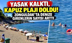 Yasak kalktı, Kapuz Plajı doldu! Zonguldak’ta denize girenlerin sayısı arttı