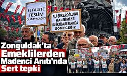 Zonguldak’ta emeklilerden Madenci Anıtı’nda sert tepki