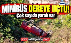 Minibüs takla atıp dereye uçtu!