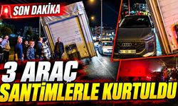 Tırın dorsesi yola devrildi: 3 araç santimlerle kurtuldu