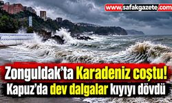 Karadeniz kabardı! Kapuz Plajı’nda dev dalgalar
