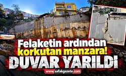 Zonguldak’ta bina faciasının ardından istinat duvarı alarm veriyor