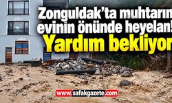 Zonguldak’ta muhtarın evinin önünde heyelan! Yardım bekliyor