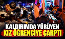 Otomobil kaldırımda yürüyen kız öğrenciye çarptı