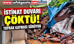 İstinat duvarı çöktü! Toprak kayması sürüyor