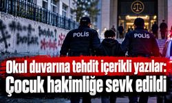 Okul duvarına tehdit içerikli yazılar: Çocuk hakimliğe sevk edildi