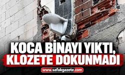 "Manzaralı klozet" görüntüsü şaşırttı: Koca binayı yıktı, klozete dokunmadı