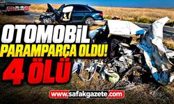 4 kişinin öldüğü kazada otomobiller parçalanarak hurdaya döndü
