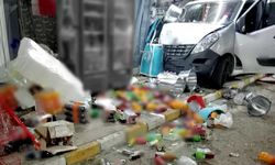Kontrolden çıkan kamyonet markete girdi: 2 yaralı
