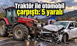 Düzce’de traktör ile otomobil çarpıştı: 5 kişi yaralandı