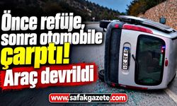 Karabük'te çarpışan otomobillerden biri devrildi: 1 yaralı