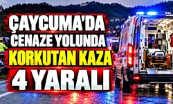 Çaycuma’da cenaze yolunda korkutan kaza; 4 yaralı