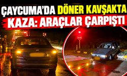 Çaycuma’da döner kavşakta kaza: Araçlar çarpıştı