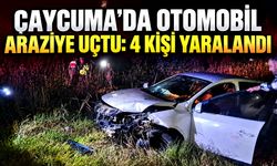 Çaycuma’da otomobil araziye uçtu: 4 kişi yaralandı