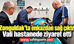Zonguldak’ta enkazdan sağ çıktı! Vali Hacıbektaşoğlu hastanede ziyaret etti