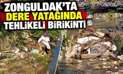 Zonguldak’ta dere yatağındaki odun ve çöpler sel riskini artırıyor