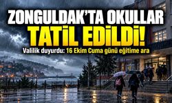 Zonguldak'ta 16 Ekim Cuma günü okullar tatil edildi