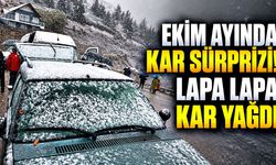 Ekim ayında kar sürprizi! Lapa lapa kar yağdı