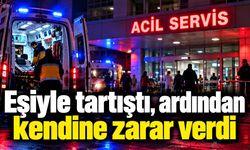 Eşiyle tartışan şahıs kendini bıçakla yaraladı