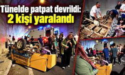 Tünelde patpat devrildi: 2 kişi yaralandı