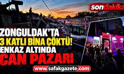 Zonguldak’ta 3 katlı bina çöktü! Enkaz altında can pazarı