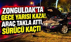 Zonguldak’ta gece yarısı kaza! Araç takla attı, sürücü kaçtı