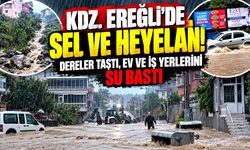Kdz. Ereğli’de sel ve heyelan! Dereler taştı, ev ve iş yerlerini su bastı