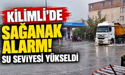 Kilimli'de sağanak alarmı! Su seviyesi yükseldi