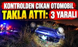 Kontrolden çıkan otomobil takla attı: 3 yaralı