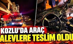 Kozlu’da araç alevlere teslim oldu