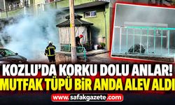 Kozlu'da korku dolu anlar! Mutfak tüpü bir anda alev aldı