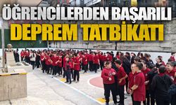 Öğrencilerden başarılı deprem tatbikatı