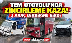 TEM Otoyolu'nda zincirleme kaza! 3 araç birbirine girdi