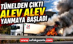 Bolu Dağı Tüneli çıkışında tır yangını! Otoyolda trafik aksadı