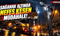 Zonguldak'ta sağanak altında zorlu mücadele! Kıvılcımlar mahalleyi alarma geçirdi