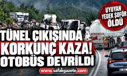Yolcu otobüsü devrildi! Uyuyan yedek şoför hayatını kaybetti