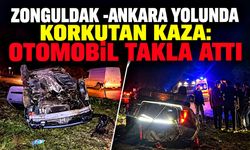 Zonguldak-Ankara yolunda korkutan kaza: Otomobil takla attı
