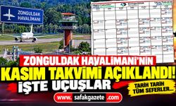 Zonguldak Havalimanı'nın kasım takvimi açıklandı! İşte uçuşlar