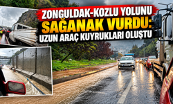 Zonguldak-Kozlu Yolunu sağanak vurdu: Uzun araç kuyrukları oluştu