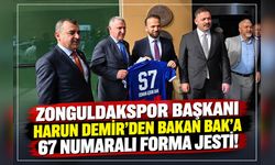 Zonguldakspor Başkanı Harun Demir’den Bakan Bak’a 67 numaralı forma jesti!