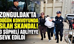 Zonguldak’ta düğün konvoyunda silah skandalı! 3 şüpheli adliyeye sevk edildi