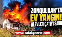 Zonguldak’ta ev yangını! Alevler çatıyı sardı